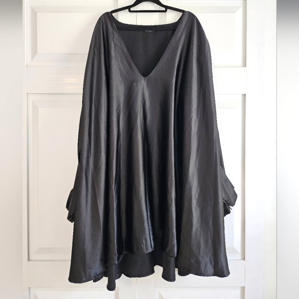 Nasty Gal Satin Batwing Swing Mini Dress